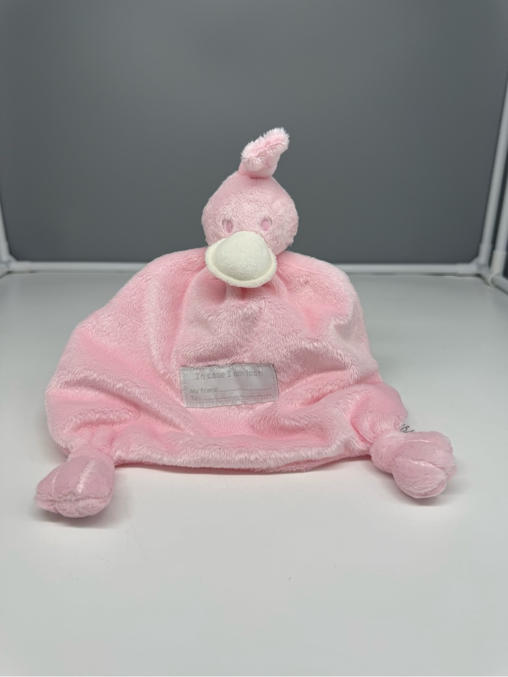BamBam Duck Tuttle Pink Lovey Security Blanket.  Like New. HTF